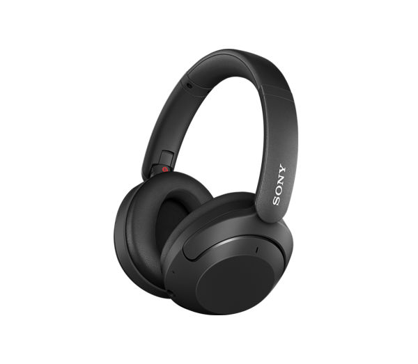 Black Sony WH-XB910N headphones with over-ear cups and a cushioned headband